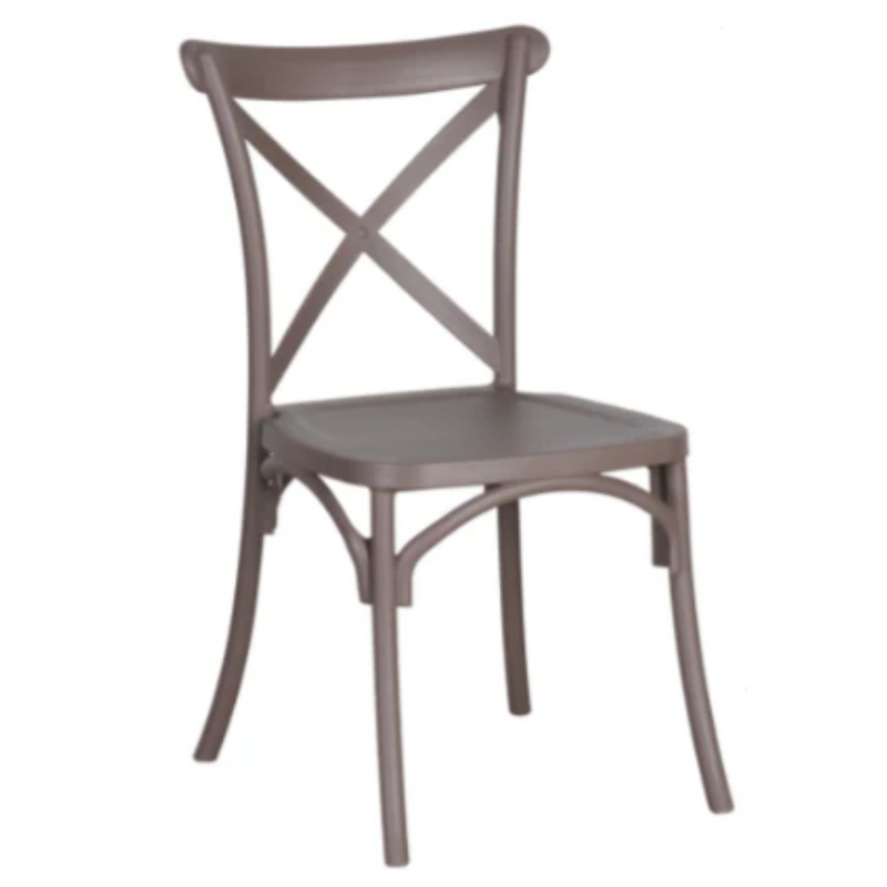 Cross Back Dining Chair - Coffee Brown - Fine Living