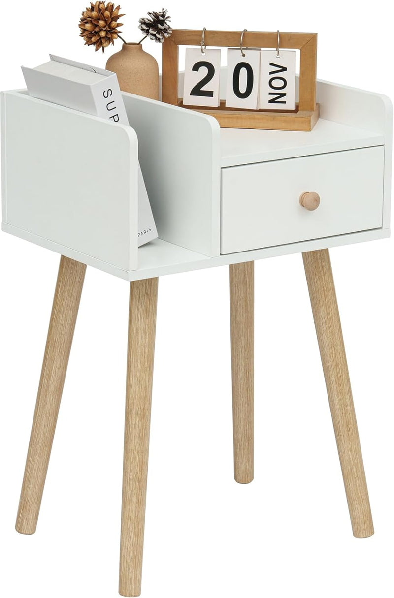 Nook Bedside Pedestal - White