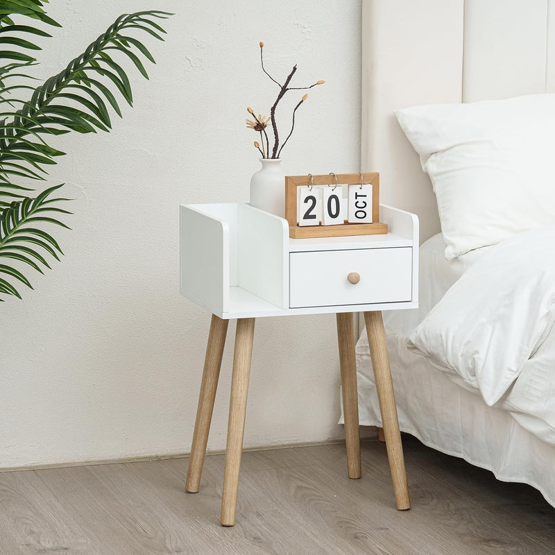 Nook Bedside Pedestal - White
