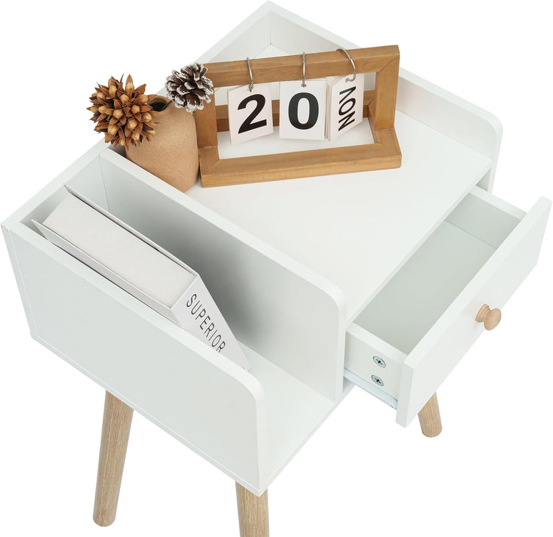 Nook Bedside Pedestal - White