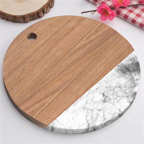 Marble and Wood Chopping Board - 25cm