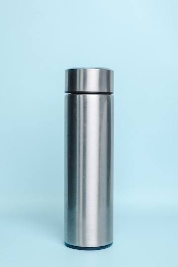 LED Temperature Vacuum Bottle - Silver - 500ml