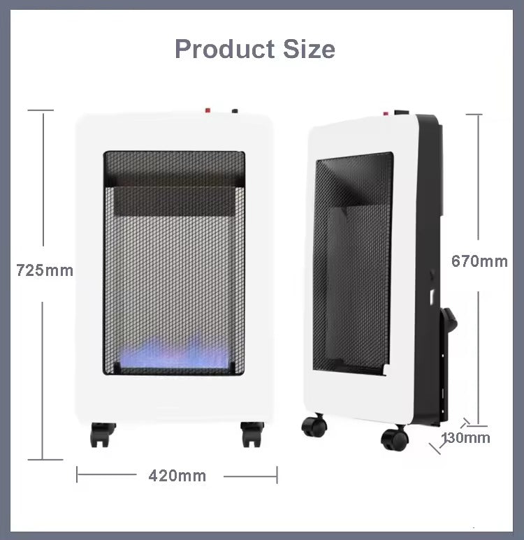 WarmWave Blue Flame Folding Heater - White -Fine Living