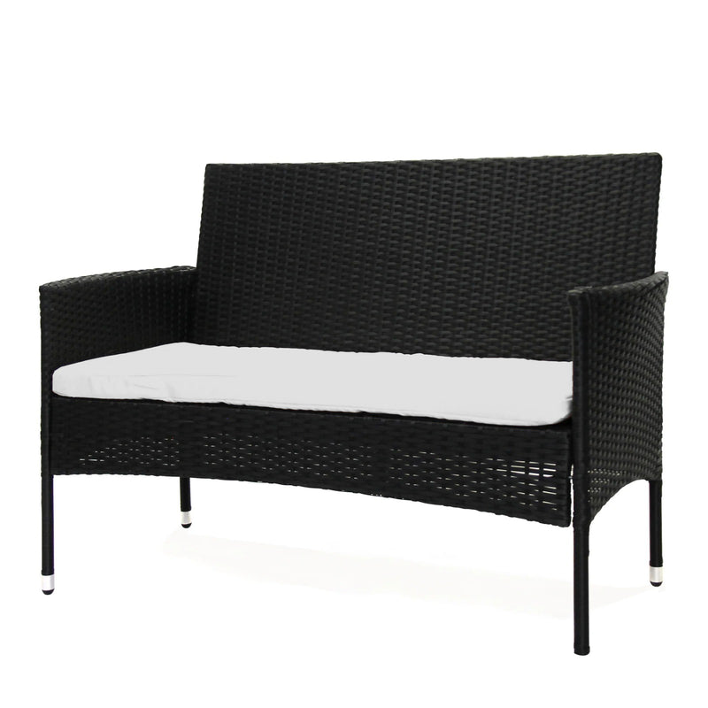 Jakarta 4pcs Patio Set - Black with L.Grey Cushions