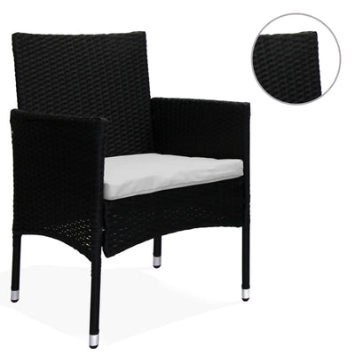 Jakarta 4pcs Patio Set - Black with L.Grey Cushions