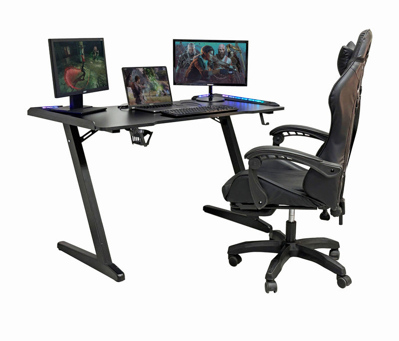 CyberGlow LED Light Gaming Desk - Fine Living