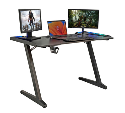 CyberGlow LED Light Gaming Desk - Fine Living