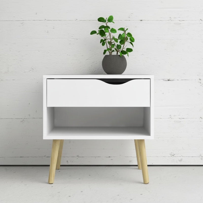 Bellamy Side Table - White - Fine Living