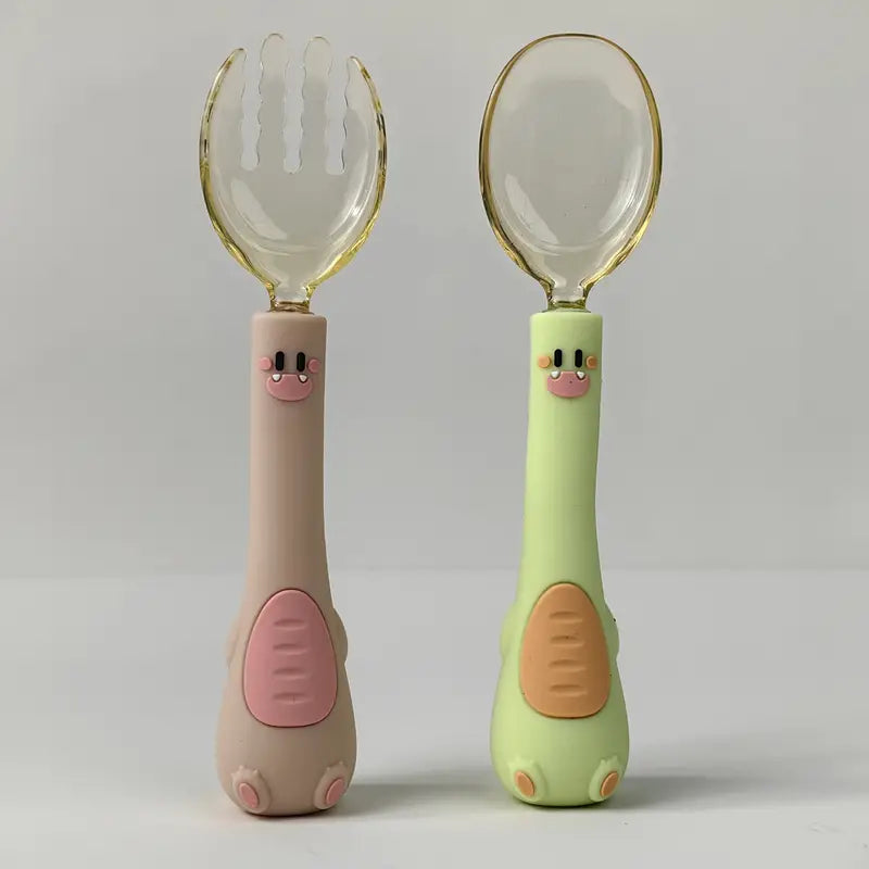 2pcs Silicone Spoon And Fork Set