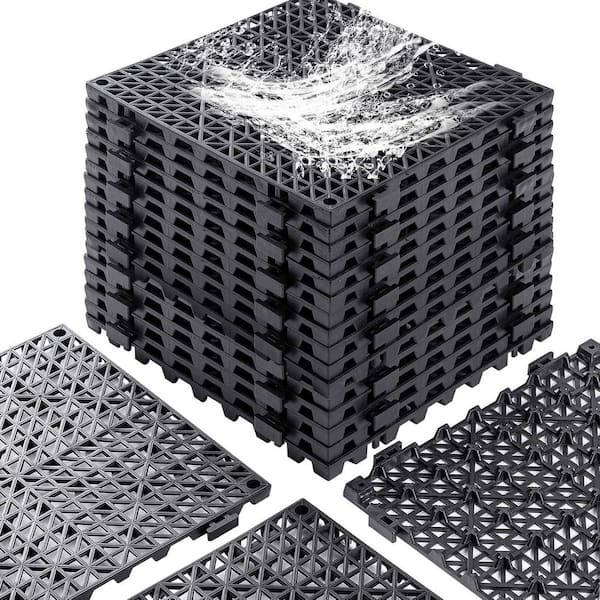 Ulti Max PP 30*30cm Interlocking Tiles - 9pc - Black