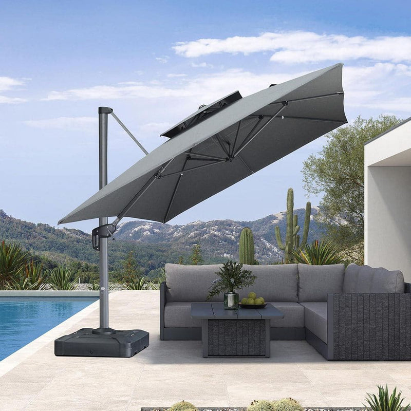 Tahiti Roma Umbrella - Grey - Fine Living