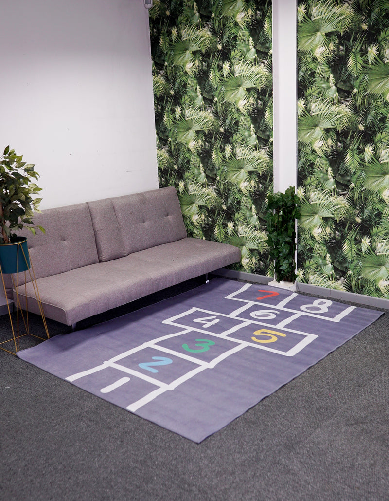 Hopscotch Grey Crystal Velvet Carpet