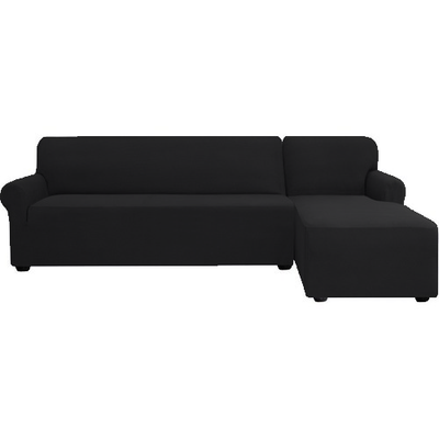Fine Living Velvet L-Shape Couch Cover - Black