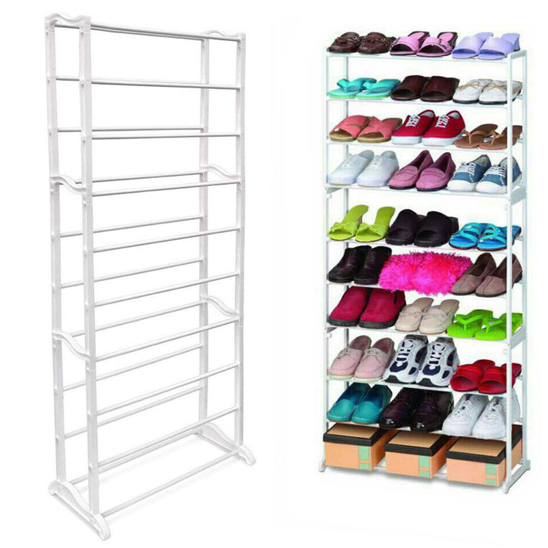 Fine Living - 10 Tier Shoe Rack - White