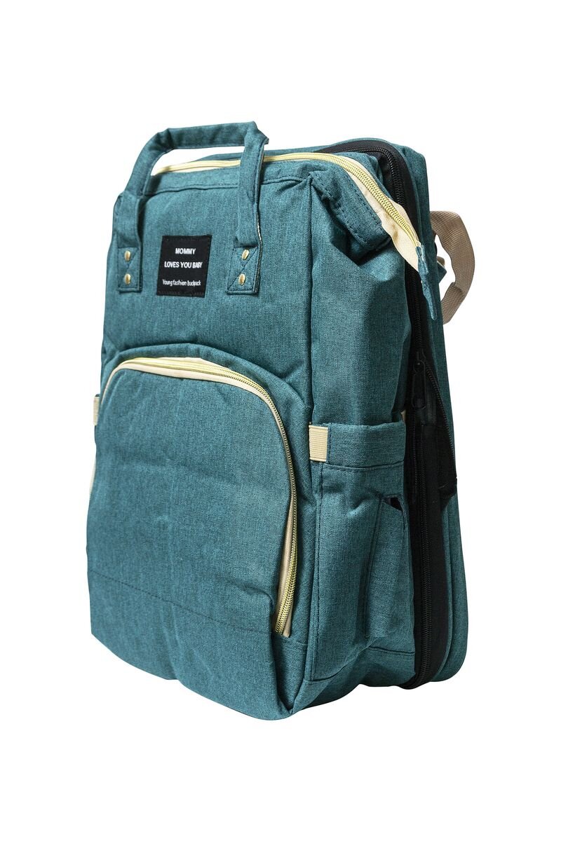 Nuovo - 2 in 1 Babypack with Fold Out Bed - Green