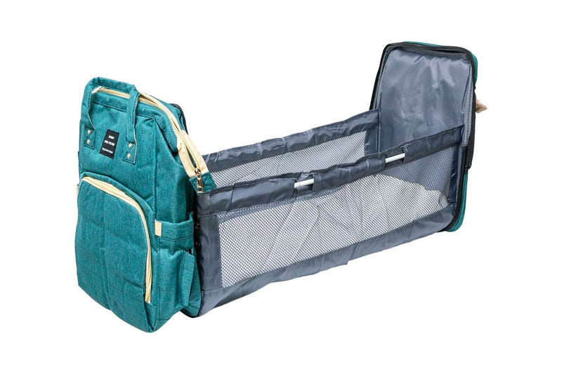 Nuovo - 2 in 1 Babypack with Fold Out Bed - Green