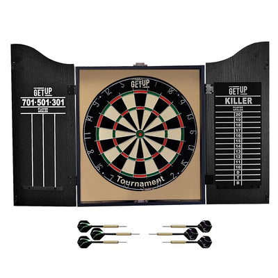 GetUp Tournament Dartboard with Cabinet