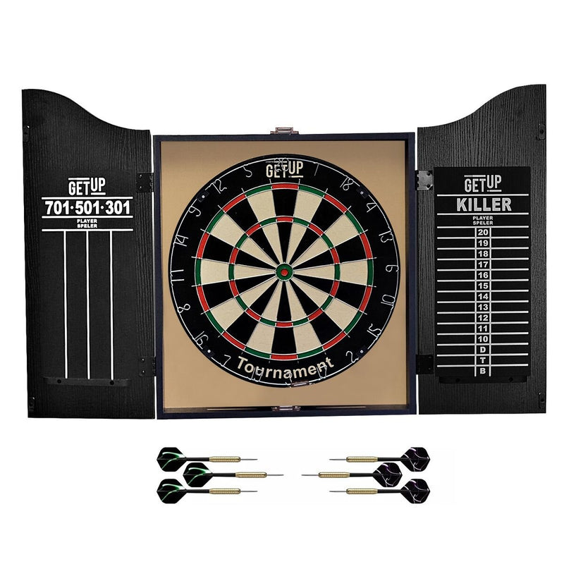 GetUp Tournament Dartboard with Cabinet