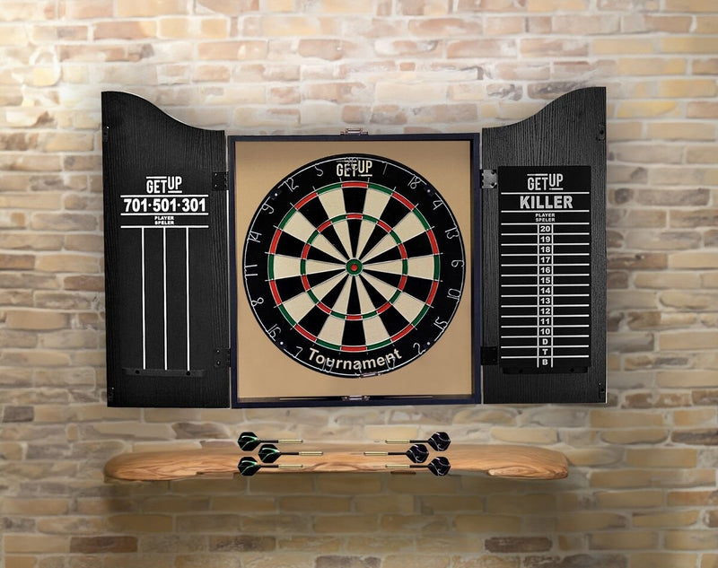 GetUp Tournament Dartboard with Cabinet