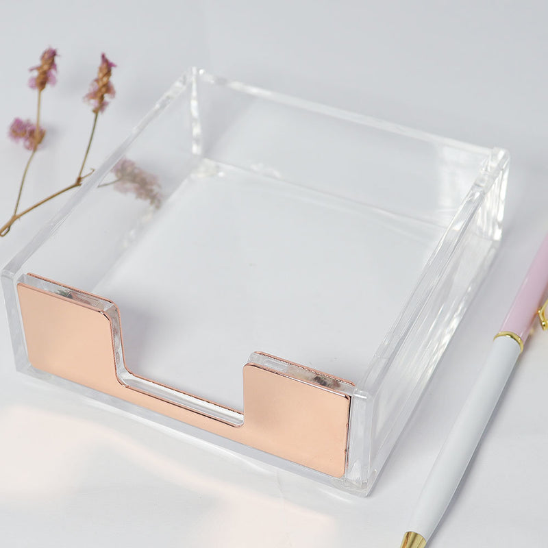 Acrylic Post It Holder - Rose Gold