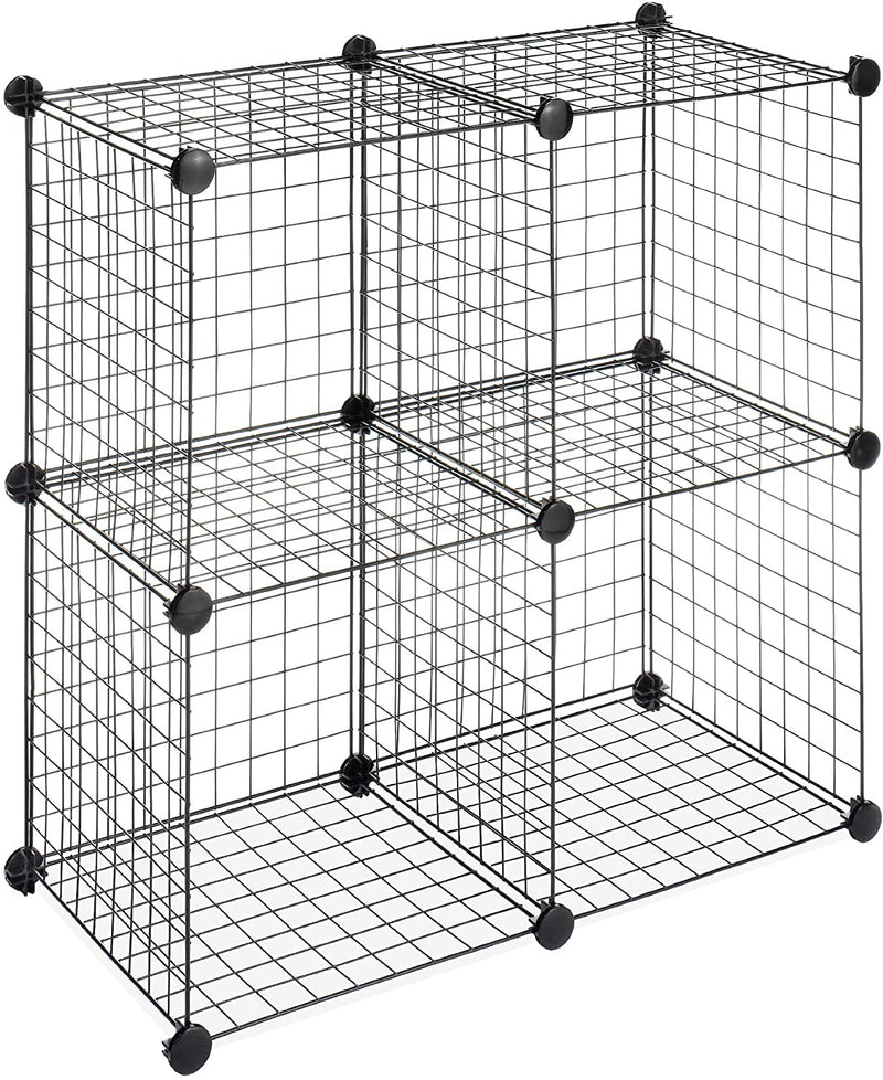 Wire 4 Cube Cabinet - Black