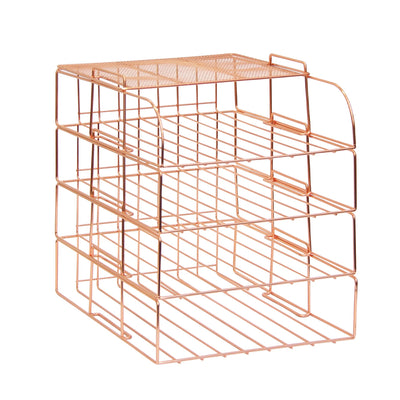 4 Tier File Organizer - Rose Gold