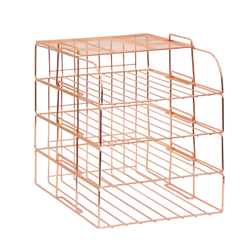 4 Tier File Organizer - Rose Gold