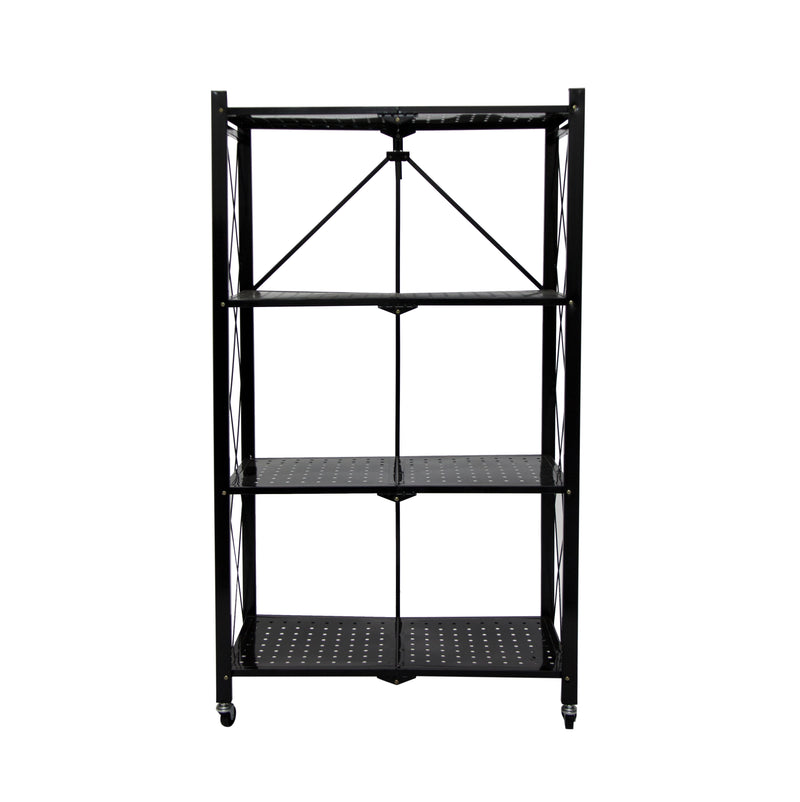 Fine Living Foldable stroage rack-Black Metal 4 La