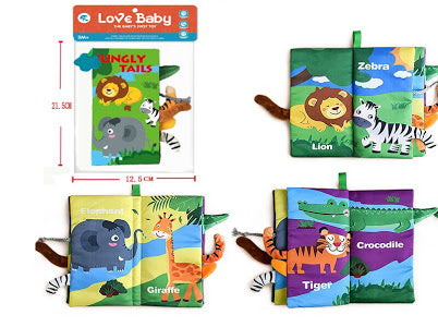 Nouvo Interactive Baby Fabric Books-Jungle Tails