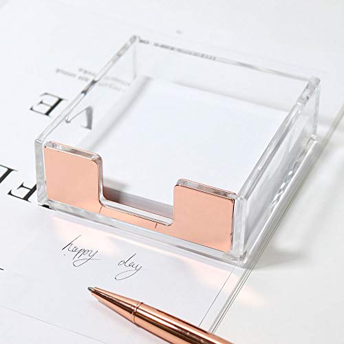 Acrylic Post It Holder - Rose Gold