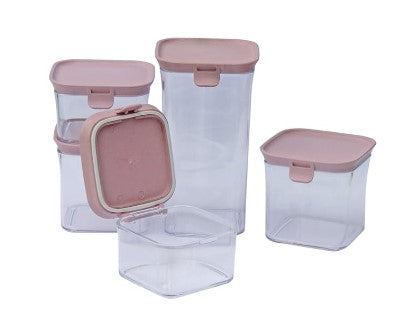 Easy Lock Storage Container Set - 5pc - Pink