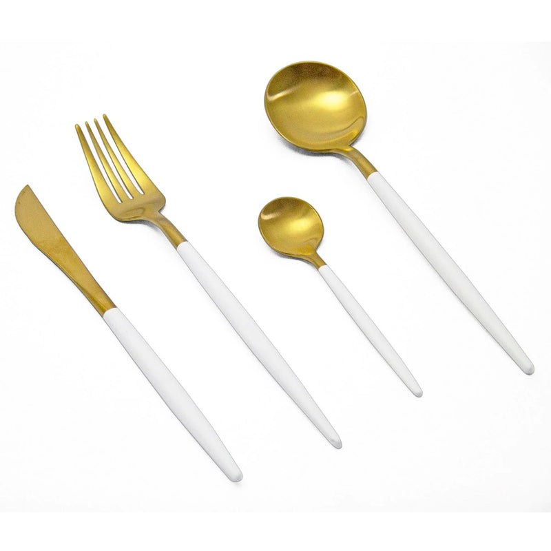 Finery - Cutlery Set 4pc - Gold/White