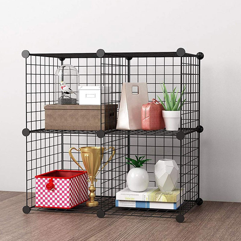 Wire 4 Cube Cabinet - Black