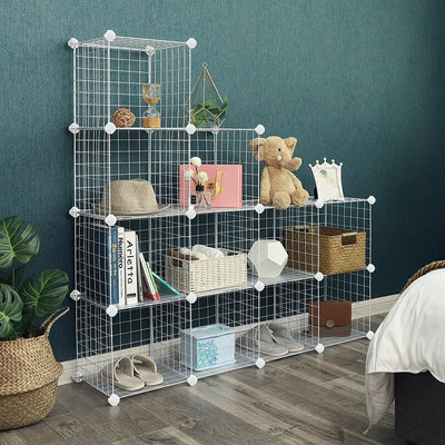 Wire 4 Cube Cabinet - white