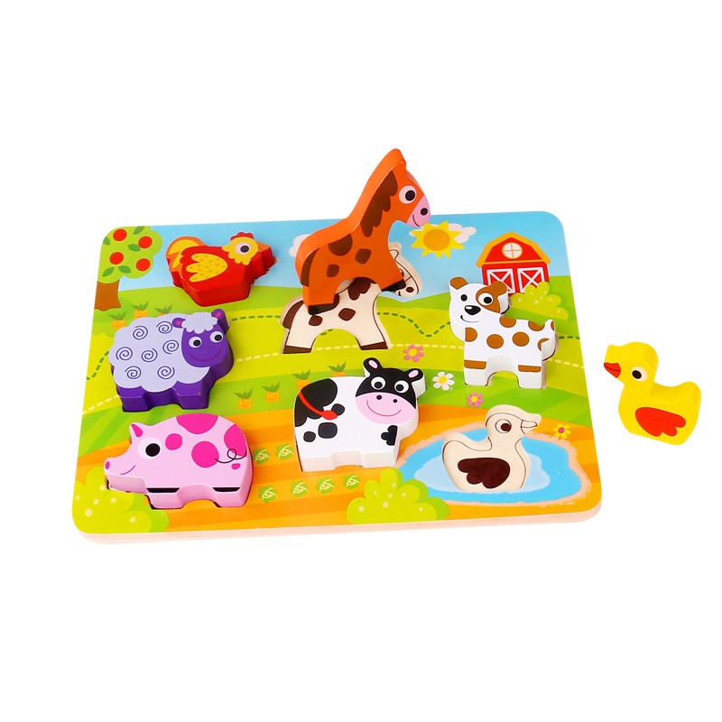 Nuovo  Wooden Chunky Puzzle - Farm