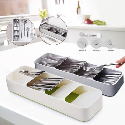 Cutlery Drawer Organiser - White