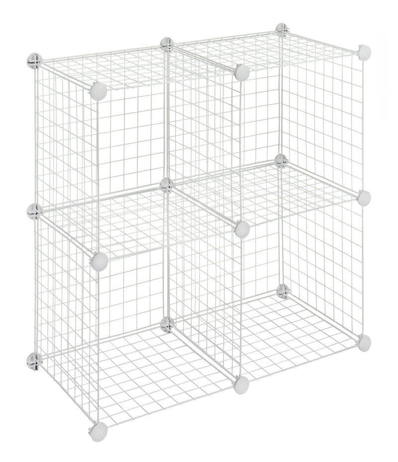 Wire 4 Cube Cabinet - white