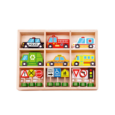 Nuovo Wooden Transport & Street Sign Set