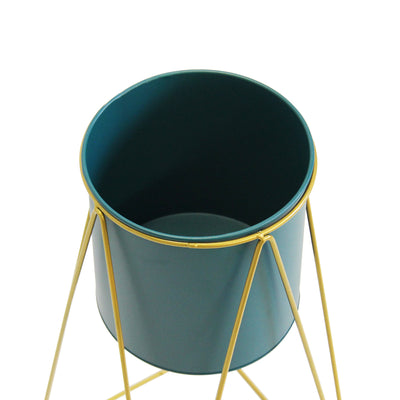 Intertwined Plant Stand -L-Teal