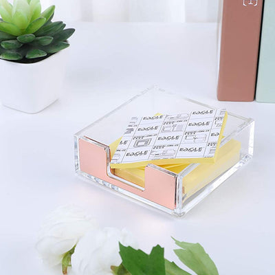 Acrylic Post It Holder - Rose Gold