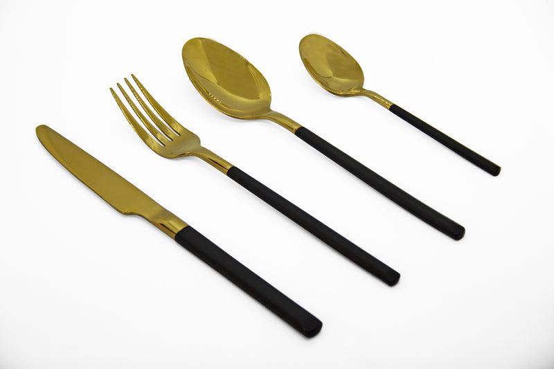 Finery - Cutlery Set 24pc - Gold/Black