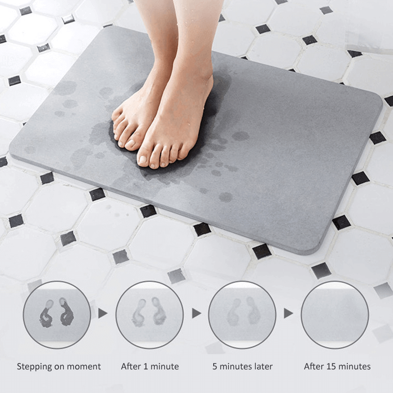 Diatom Mud Bath Mat- Light Grey