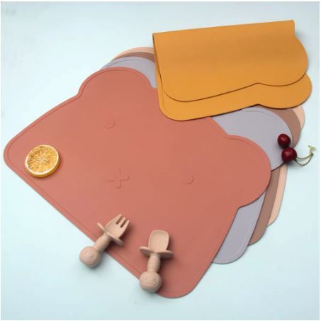 Silicone Teddy Placemat -Mauve