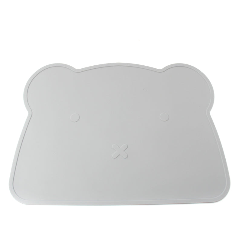 Silicone Teddy Placemat -Light grey