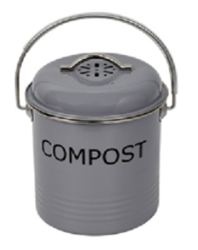 Embossed Compost Bin - Grey