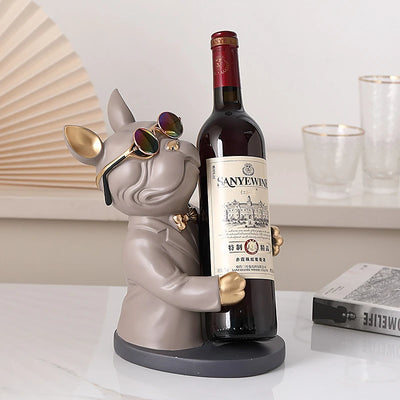 Bulldog Wine Holder -Grey