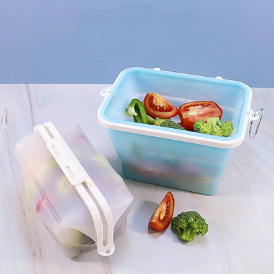 Silicone Foldable Food Storage Bag-Blue