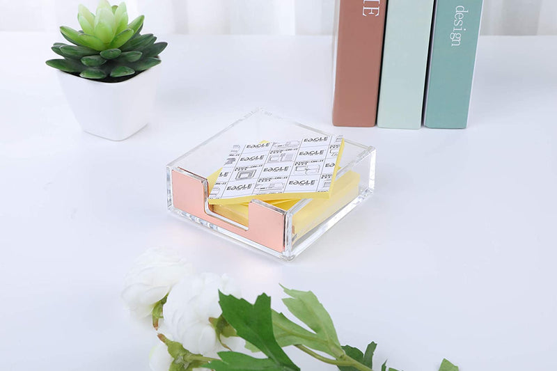 Acrylic Post It Holder - Rose Gold