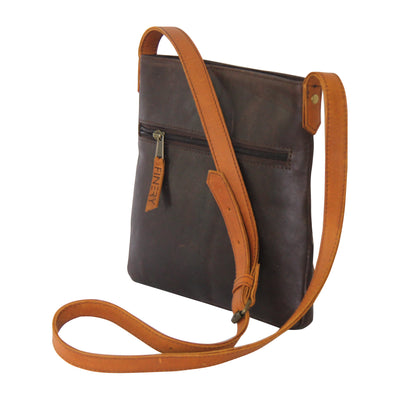 Finery Genuine Leather Cross Body - Brown & Toffee