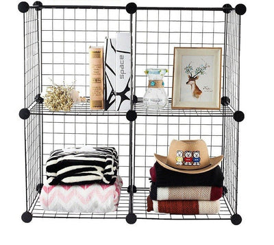 Wire 4 Cube Cabinet - Black